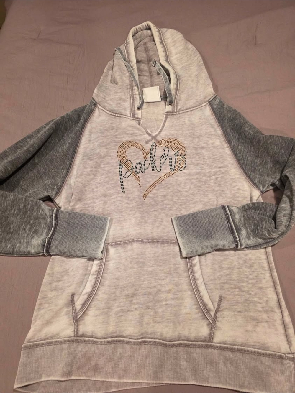 J. America Light Grey Pullover Hoodie with Drawstring